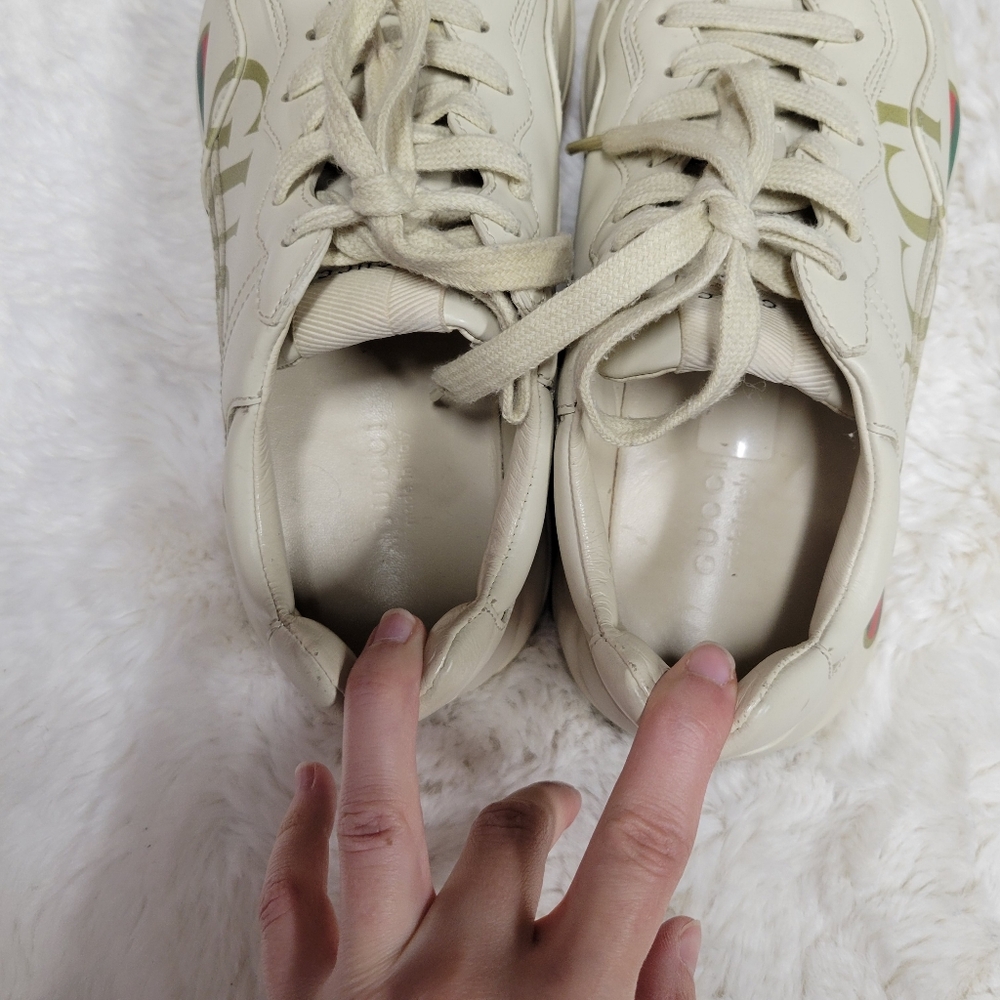 Gucci woman’s Rython Vintage logo leather sneakers Size 37 7 - Picture 9 of 14